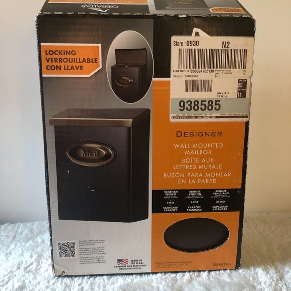 Gibraltar Mailboxes Wall Mount Bronze Metal Standard Lockable Mailbox - Picture 6 of 13